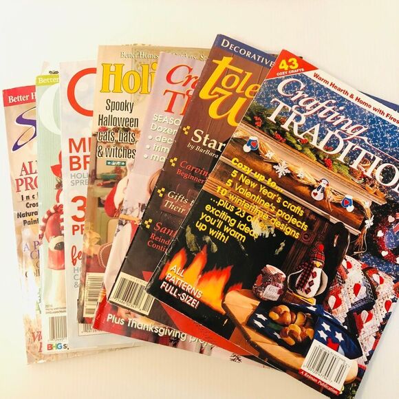 Vintage 90s Christmas Crafting Needlepoint Embroidery Grannie Chic Magazines - Picture 1 of 10